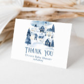 It Takes a Village Winter Snow Baby Shower Bedankkaart