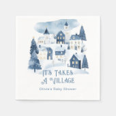 It Takes a Village Winter Snow Baby Shower Servet (Voorkant)