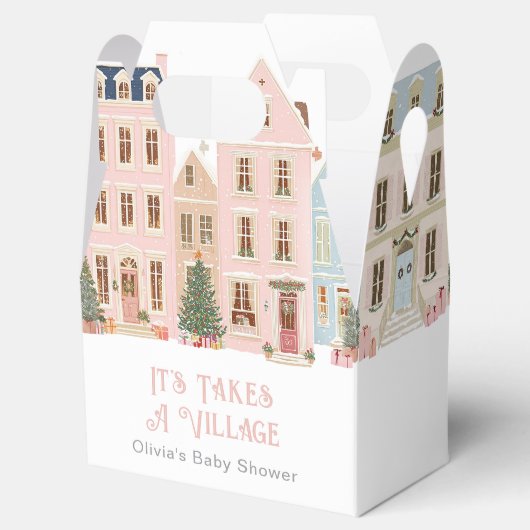 It Takes a Village Winter Snow Girl Baby Shower Bedankdoosjes (Geopend)