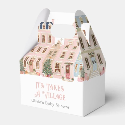 It Takes a Village Winter Snow Girl Baby Shower Bedankdoosjes (Voorkant Zijde)