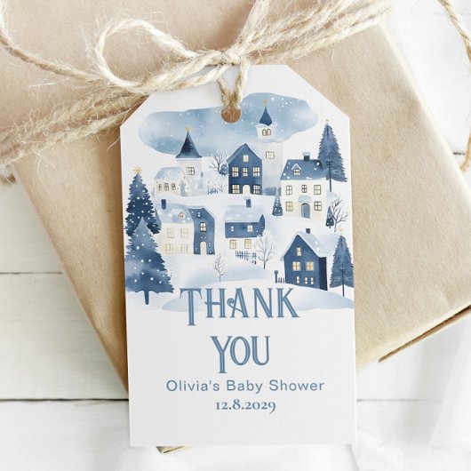 It takes a Village Winter Snow Navy Thank you Cadeaulabel