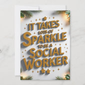 It Takes Lots of Sparkle to Be a Social Worker  Feestdagenkaart (Voorkant)