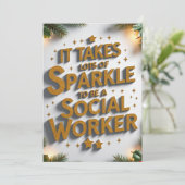 It Takes Lots of Sparkle to Be a Social Worker  Feestdagenkaart (Staand voorkant)
