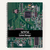 IT-technologie voor computermoederbord Notitieboek (Voorkant)