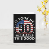 It Took Me 90 Years To Look This Good 90th Birthda Kaart (Gele Bloem)