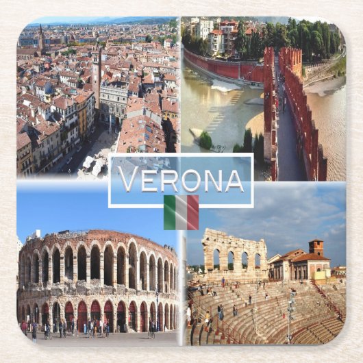 IT Verona - Intern Arena Castelvecchio Bridge Kartonnen Onderzetters (Voorkant)
