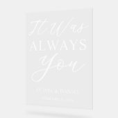 It Was Always You Custom Wedding Welcome Acryl Bord (Hoek)