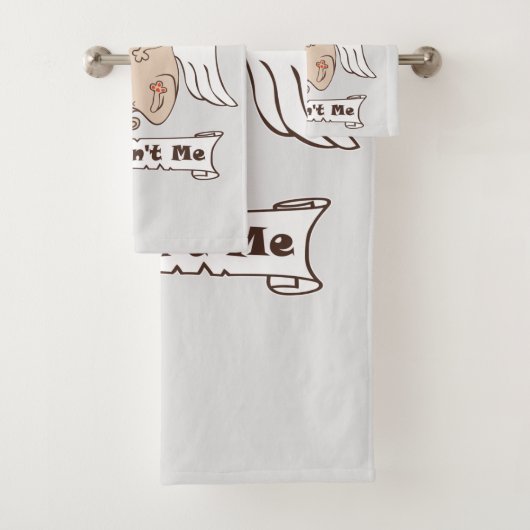 It Wasn't Me angel pug funny quote Bad Handdoek (Insitu)