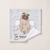 It Wasn't Me angel pug funny quote Bad Handdoek (Wasdoekje)
