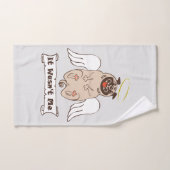 It Wasn't Me angel pug funny quote Bad Handdoek (Handdoek)