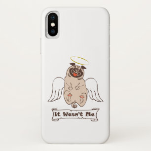 It Wasn't Me angel pug funny quote Case-Mate iPhone Case