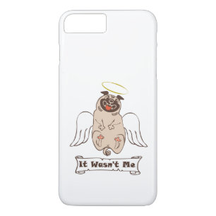 It Wasn't Me angel pug funny quote iPhone 8/7 Plus Hoesje