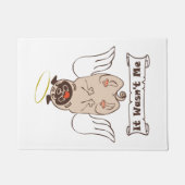 It Wasn't Me angel pug funny quote Deurmat (Voorkant)