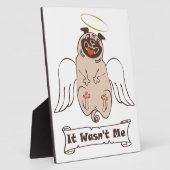 It Wasn't Me angel pug funny quote Fotoplaat (Zijkant)