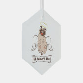 It Wasn't Me angel pug funny quote Glas Ornament (Voorkant Rechts)
