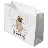 It Wasn't Me angel pug funny quote Groot Cadeauzakje (Achterkant Gekanteld)