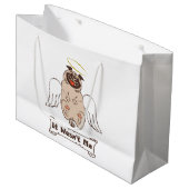 It Wasn't Me angel pug funny quote Groot Cadeauzakje (Voorkant Gekanteld)