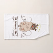 It Wasn't Me angel pug funny quote Handdoek (Handdoek)