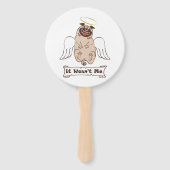 It Wasn't Me angel pug funny quote Handwaaier (Achterkant)