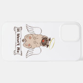 It Wasn't Me angel pug funny quote iPhone Hoesje (Achterkant horizontaal)