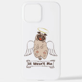 It Wasn't Me angel pug funny quote iPhone Hoesje (Achterkant)