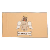 It Wasn't Me angel pug funny quote Kussensloop (Achterkant-Links)