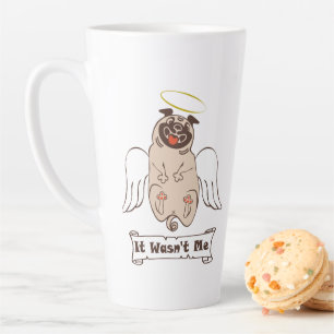 It Wasn't Me angel pug funny quote Latte Mok