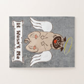 It Wasn't Me angel pug funny quote Legpuzzel (Horizontaal)