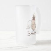 It Wasn't Me angel pug funny quote Matglas Bierpul (Voorkant rechts)