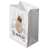 It Wasn't Me angel pug funny quote Medium Cadeauzakje (Voorkant Gekanteld)