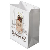 It Wasn't Me angel pug funny quote Medium Cadeauzakje (Achterkant Gekanteld)