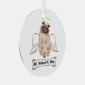 It Wasn't Me angel pug funny quote Metalen Ornament (Voorkant Rechts)
