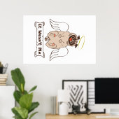 It Wasn't Me angel pug funny quote Poster (Thuiskantoor)