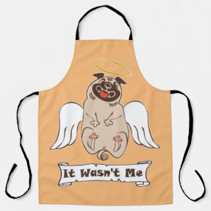 It Wasn't Me angel pug funny quote Schort