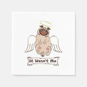 It Wasn't Me angel pug funny quote Servet