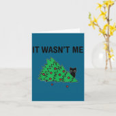 It Wasn't Me Funny Saying Christmas Tree And Cat X Kaart (Gele Bloem)