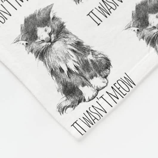 It Wasn't Meow Cute Fluffy Kitten Fleece Deken (Hoek)