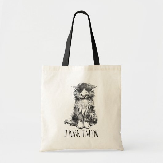 It Wasn't Meow Cute Fluffy Kitten Tote Bag (Voorkant)