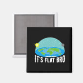 It X27 S Flat Bro Funny Flat Earth Society T Shi T Magneet (Voorkant / Achterkant)