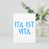 ita est vita Latein latin Briefkaart (Staand voorkant)