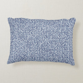 Itajime Shibori Blue Check Textile Geometric Weave Accent Kussen