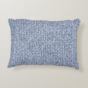 Itajime Shibori Blue Check Textile Geometric Weave Accent Kussen