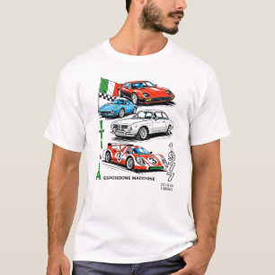 Italia 1977 Klassieke Sportwagen Vintage Poster Ku T-shirt