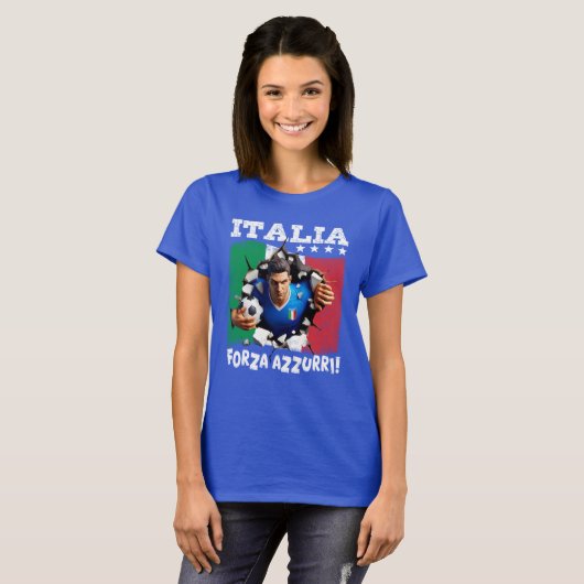 Italia 3D Forza Azzurri  T-shirt (Voorkant volledig)