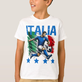 Italia 4 sterren voetbal t-shirt