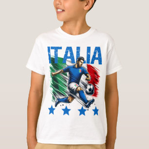 Italia 4 sterren voetbal t-shirt