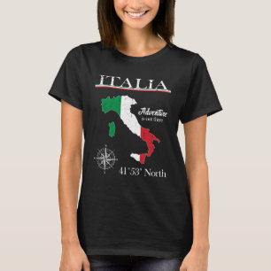 Italia Avontuur is daar Italië Italiaanse vlag T-shirt