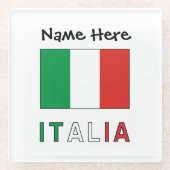 Italia Bandeira Italiana gepersonaliseerd Glazen Onderzetter (Voorkant)