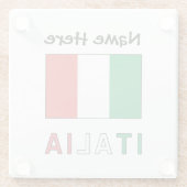 Italia Bandeira Italiana gepersonaliseerd Glazen Onderzetter (Achterkant)