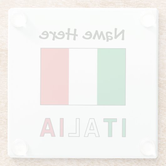 Italia Bandeira Italiana gepersonaliseerd Glazen Onderzetter (Achterkant)